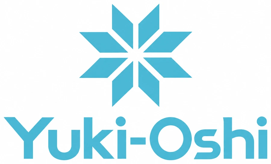 YukiOshi logo: snow-star mark above the Yuki-Oshi wordmark